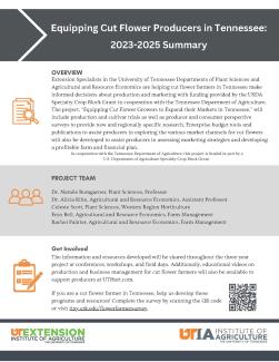 Screen capture of page 1 of Tennessee Cut Flower Project Overview