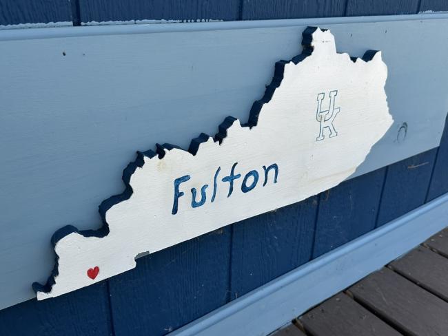 kentucky outline with fulton and UK logo written on it