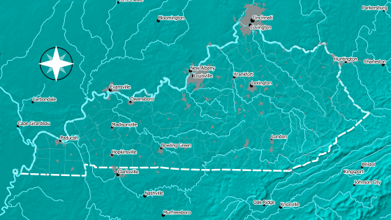 Map of Rivers and Populated Places